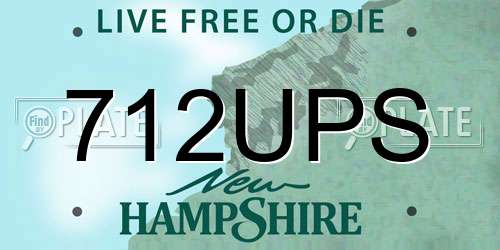 712UPS New Hampshire License Plate