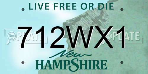 712WX1 New Hampshire License Plate
