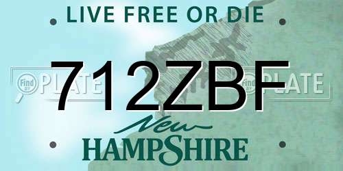 712ZBF New Hampshire License Plate
