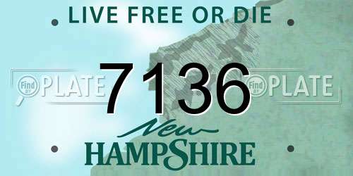 7136 New Hampshire License Plate