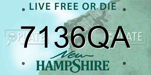 7136QA New Hampshire License Plate