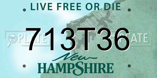 713T36 New Hampshire License Plate