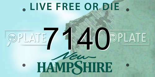 7140 New Hampshire License Plate