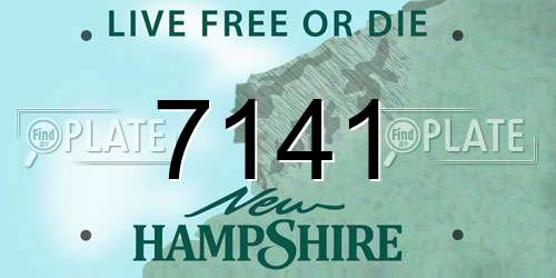 7141 New Hampshire License Plate