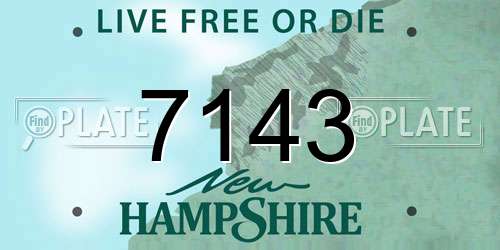7143 New Hampshire License Plate