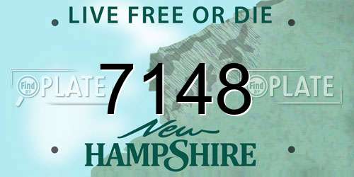 7148 New Hampshire License Plate