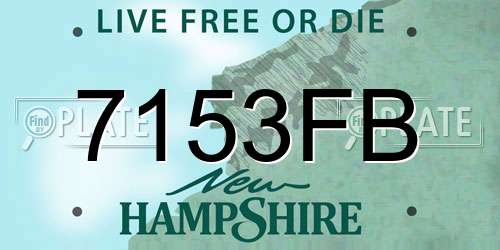 7153FB New Hampshire License Plate
