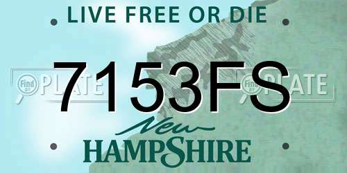 7153FS New Hampshire License Plate