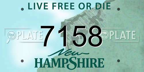 7158 New Hampshire License Plate