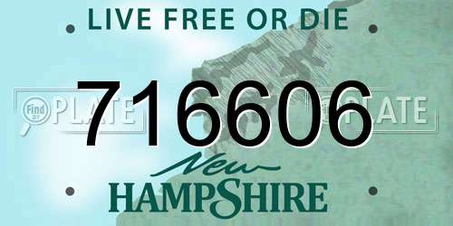 716606 New Hampshire License Plate
