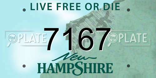 7167 New Hampshire License Plate