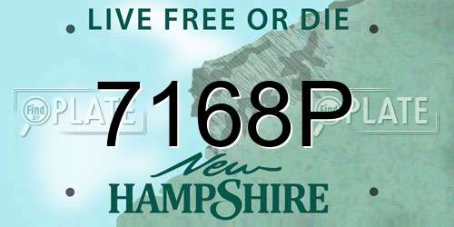 7168P New Hampshire License Plate