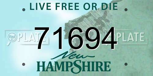 71694 New Hampshire License Plate