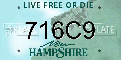 716C9 New Hampshire License Plate