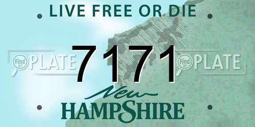 7171 New Hampshire License Plate