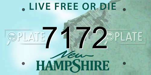 7172 New Hampshire License Plate