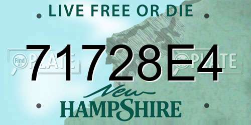71728E4 New Hampshire License Plate