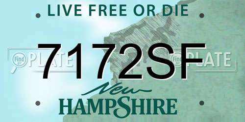 7172SF New Hampshire License Plate