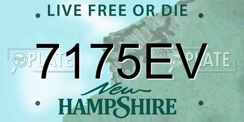 7175EV New Hampshire License Plate