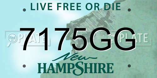 7175GG New Hampshire License Plate