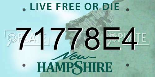 71778E4 New Hampshire License Plate