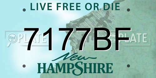 7177BF New Hampshire License Plate