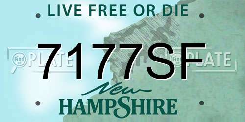 7177SF New Hampshire License Plate
