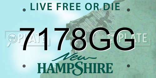 7178GG New Hampshire License Plate
