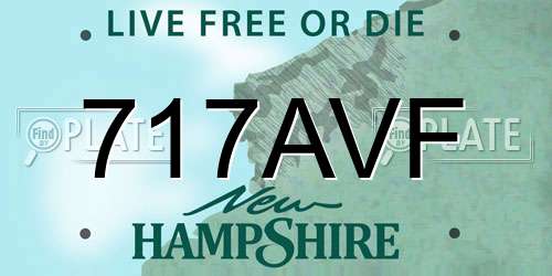 717AVF New Hampshire License Plate
