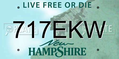 717EKW New Hampshire License Plate