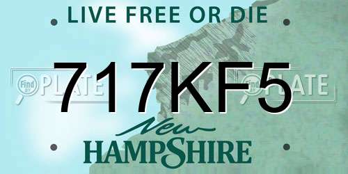 717KF5 New Hampshire License Plate