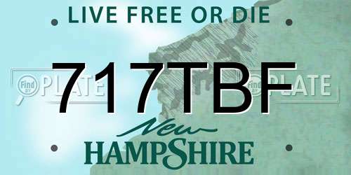 717TBF New Hampshire License Plate