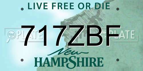 717ZBF New Hampshire License Plate