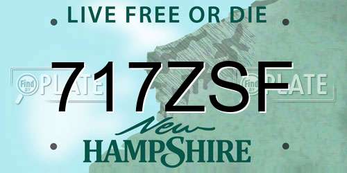 717ZSF New Hampshire License Plate