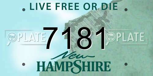 7181 New Hampshire License Plate