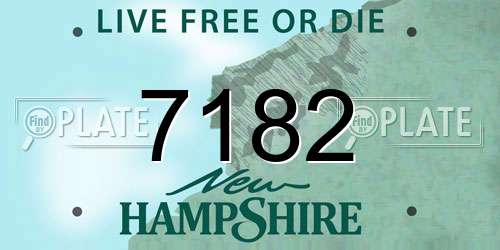 7182 New Hampshire License Plate