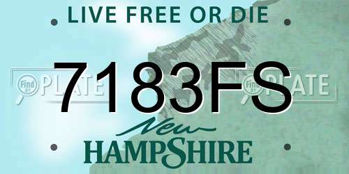 7183FS New Hampshire License Plate