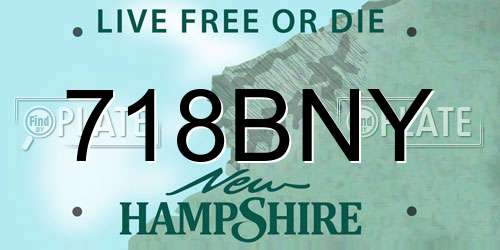 718BNY New Hampshire License Plate