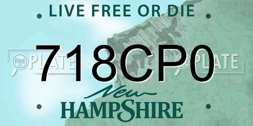 718CP0 New Hampshire License Plate