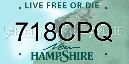 718CPQ New Hampshire License Plate