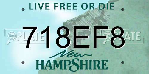 718EF8 New Hampshire License Plate