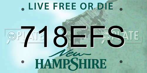 718EFS New Hampshire License Plate