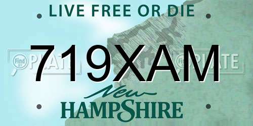 719XAM New Hampshire License Plate