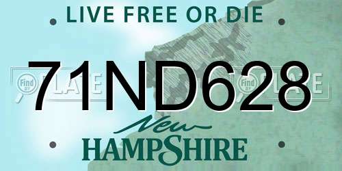 71ND628 New Hampshire License Plate