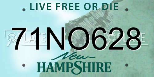 71NO628 New Hampshire License Plate