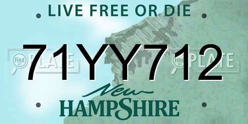 71YY712 New Hampshire License Plate