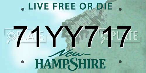 71YY717 New Hampshire License Plate
