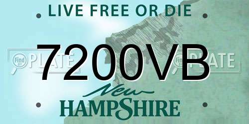 7200VB New Hampshire License Plate