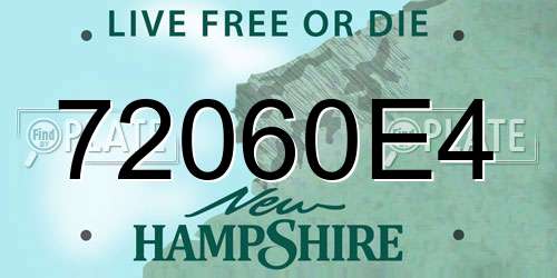 72060E4 New Hampshire License Plate