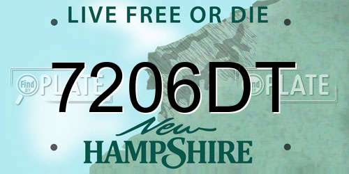 7206DT New Hampshire License Plate